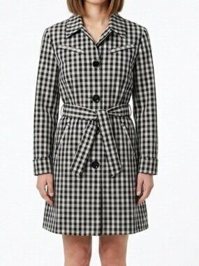 Bianca Nygard Gingham Check Lightweight Trench Coat- Sz. 6